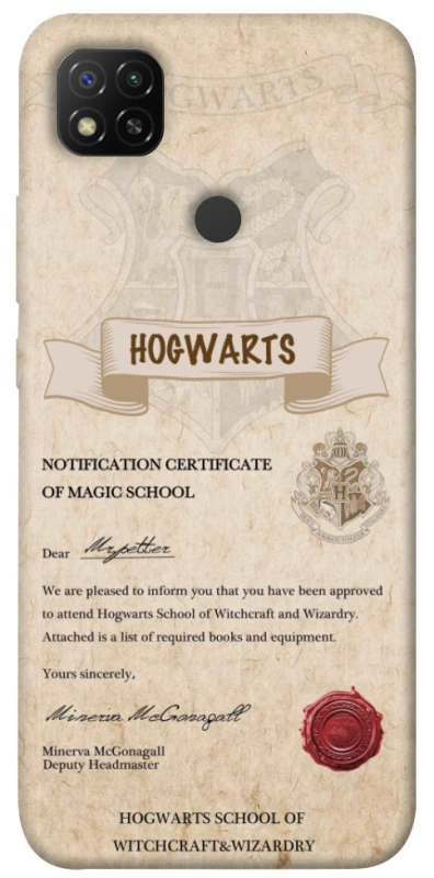 Чехол на Xiaomi Redmi 9C The Hogwarts acceptance letter фото 1 из 1