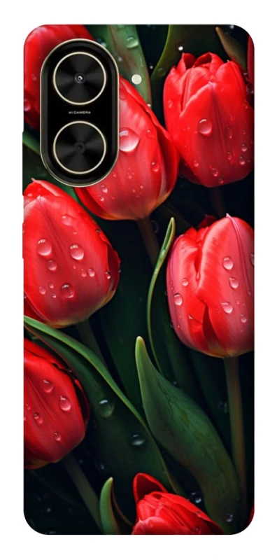 Чехол на Xiaomi Poco C71 Красные тюльпаны фото 1 из 1