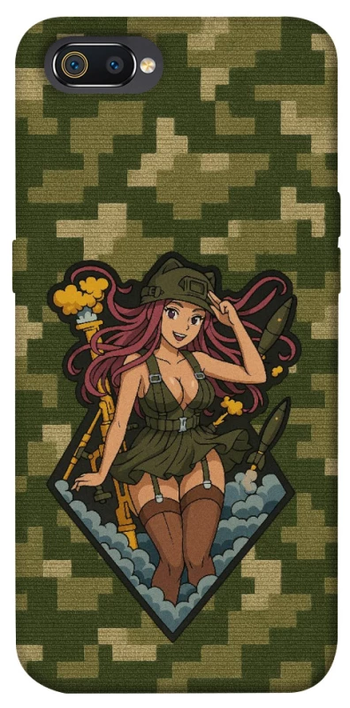 Чохол на Realme C2 Military Waifu фото 1 з 1