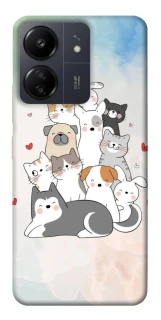 Чохол на Xiaomi Poco C65 Funny Pets ver.2 фото 1 з 1