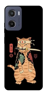 Чехол на Motorola Moto E15 Кот-самурай фото 1 из 1