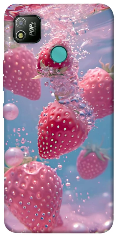 Чехол на TECNO POP 4 Клубника в воде фото 1 из 1