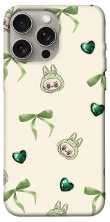 Чехол на Apple iPhone 15 Pro Max (6.7") Labubu Green Heart фото 1 из 1