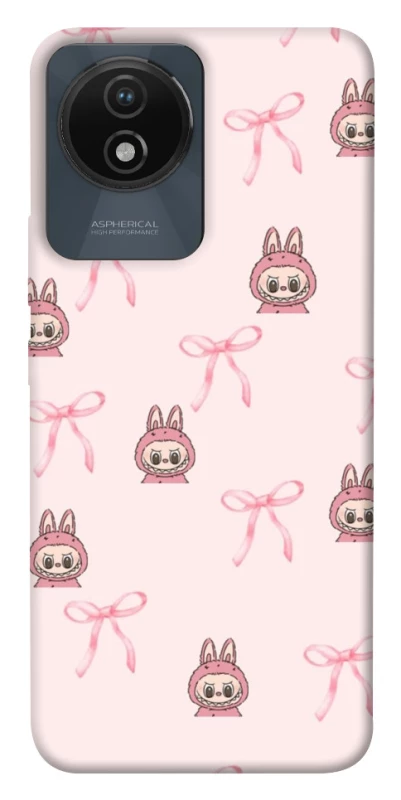 Чохол на Vivo Y02 Pink bows and Labubus фото 1 з 1
