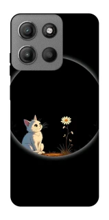 Чехол на Motorola Moto G15 Power Cat and flower фото 1 из 1