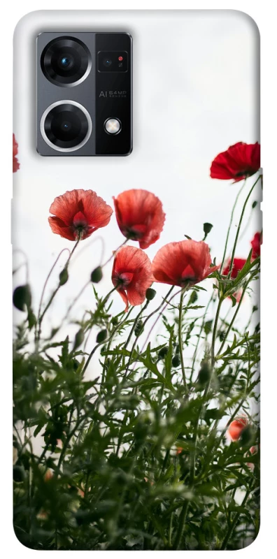 Чехол на Oppo Reno 7 4G Поле маков фото 1 из 1