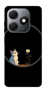 Чехол на TECNO Spark 20 Cat and flower фото 1 из 1