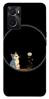 Чохол на Oppo A76 4G Cat and flower фото 1 з 1