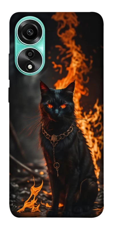 Чехол на Oppo A78 4G Огненный кот фото 1 из 1