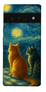Чохол на Google Pixel 6 Pro Cats under the stars фото 1 з 1