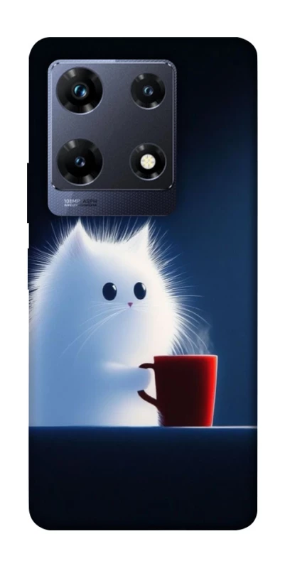Чехол на Infinix Note 30 Pro Чехол кот с кофе фото 1 из 1