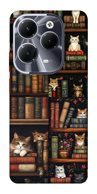 Чохол на Infinix Hot 40 Pro Cats & Books фото 1 з 1