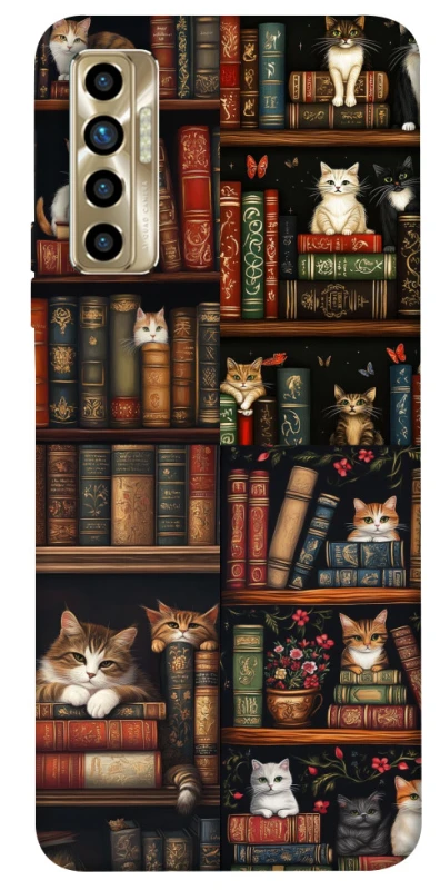 Чохол на TECNO Camon 17P Cats & Books фото 1 з 1