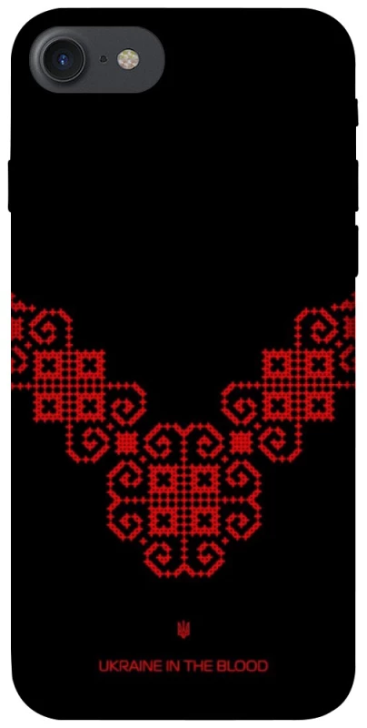 Чохол на Apple iPhone 7 / 8 (4.7") Чорно-червона вишиванка фото 1 з 1