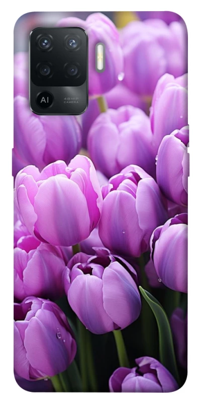 Чехол на Oppo Reno 5 Lite Фиолетовые тюльпаны фото 1 из 1