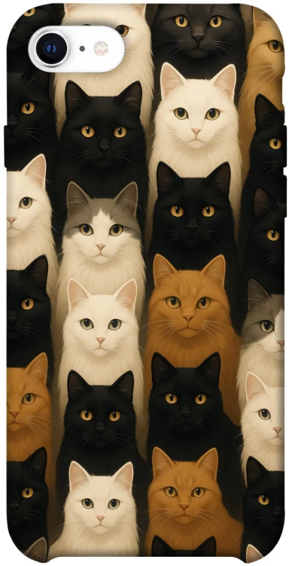 Чехол на Apple iPhone SE (2020) Colorful Cat Collage фото 1 Чехол на Apple iPhone SE (2020) Colorful Cat Collage фото 1 из 1