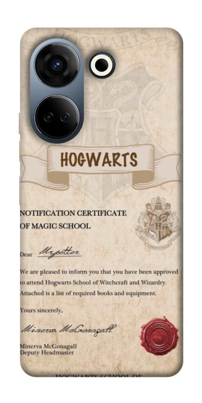 Чехол на TECNO Camon 20 Pro (CK7n) The Hogwarts acceptance letter фото 1 из 1