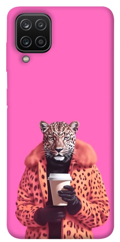 Чохол на Samsung Galaxy A12 Леопард з кавою фото 1 з 1