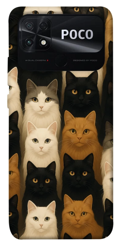 Чехол на Xiaomi Poco C40 Colorful Cat Collage фото 1 из 1