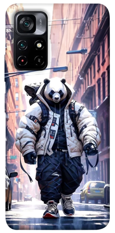 Чехол на Xiaomi Poco M4 Pro 5G Панда курьер фото 1 из 1