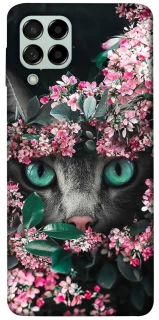 Чохол на Samsung Galaxy M53 5G Кіт в квітах фото 1 з 1