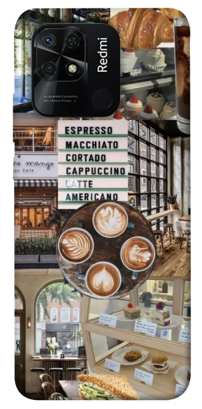 Чохол на Xiaomi Redmi 10C Coffee collage ver.5 фото 1 з 1