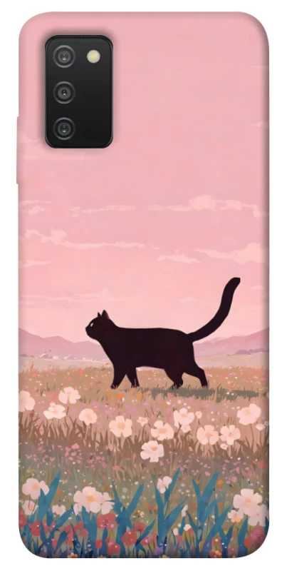 Чохол на Samsung Galaxy A03s cat on a field фото 1 з 1