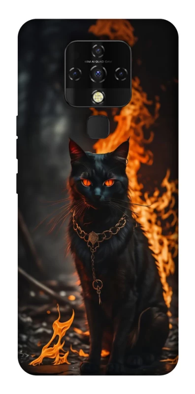 Чехол на TECNO Camon 16 SE Огненный кот фото 1 из 1