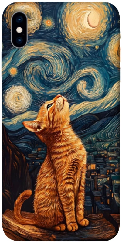 Чехол на Apple iPhone X (5.8") van gogh cat фото 1 из 1