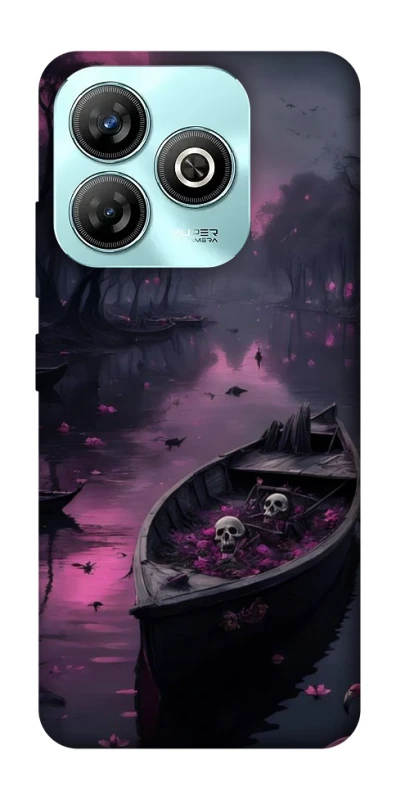 Чехол на ZTE Blade A75 4G Boat and flamingo фото 1 из 1