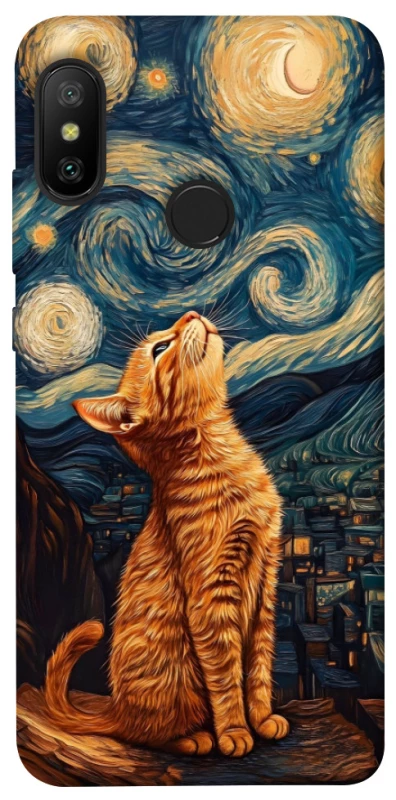 Чохол на Xiaomi Mi A2 Lite / Xiaomi Redmi 6 Pro van gogh cat фото 1 з 1