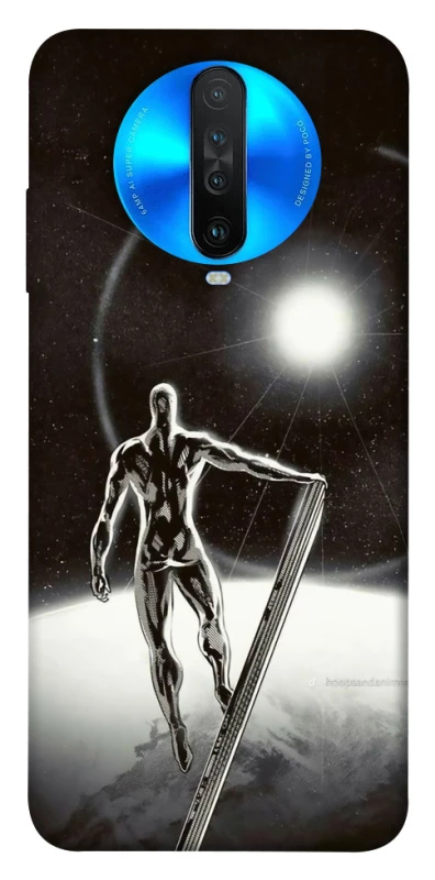 Чехол на Xiaomi Redmi K30 Серебряный сёрфер фото 1 из 1