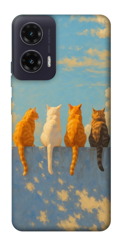 Чехол на Motorola Moto G35 cats on wall фото 1 Чехол на Motorola Moto G35 cats on wall фото 1 из 1