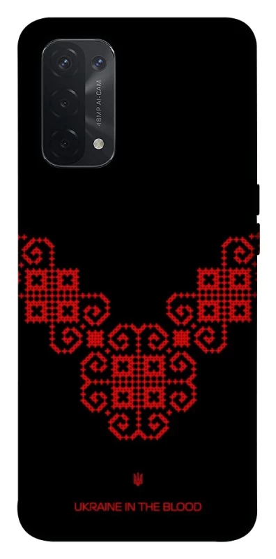 Чехол на Oppo A54 5G / A74 5G Черно-красная вышиванка фото 1 из 1