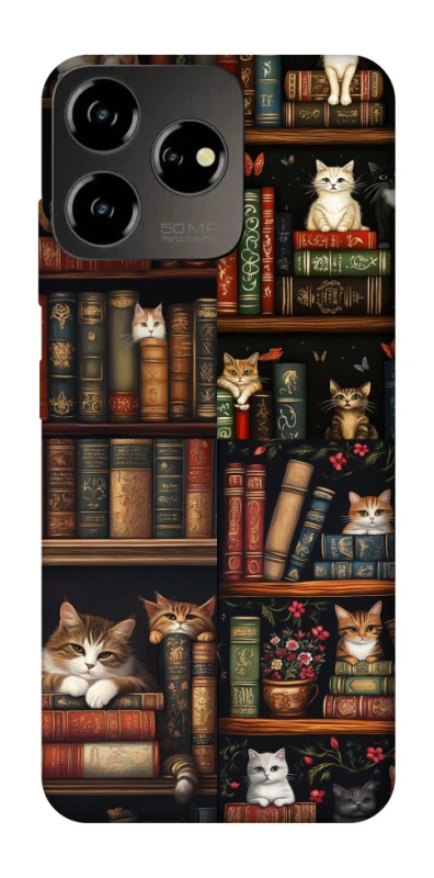 Чехол на ZTE Blade V50 Design 4G Cats & Books фото 1 из 1