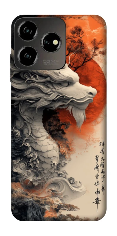 Чехол на ZTE Blade V50 Design 4G white dragon фото 1 из 1