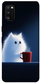 Чехол на Samsung Galaxy A41 Чехол кот с кофе фото 1 из 1