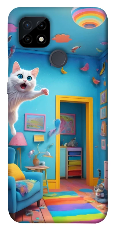 Чохол на Realme C21 crazy cat фото 1 з 1