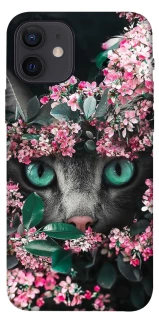 Чехол на Apple iPhone 12 (6.1") Кот в цветах фото 1 из 1