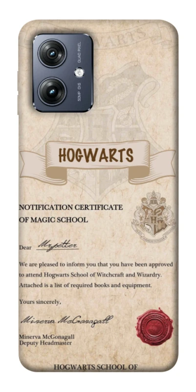Чехол на Motorola Moto G54 The Hogwarts acceptance letter фото 1 из 1
