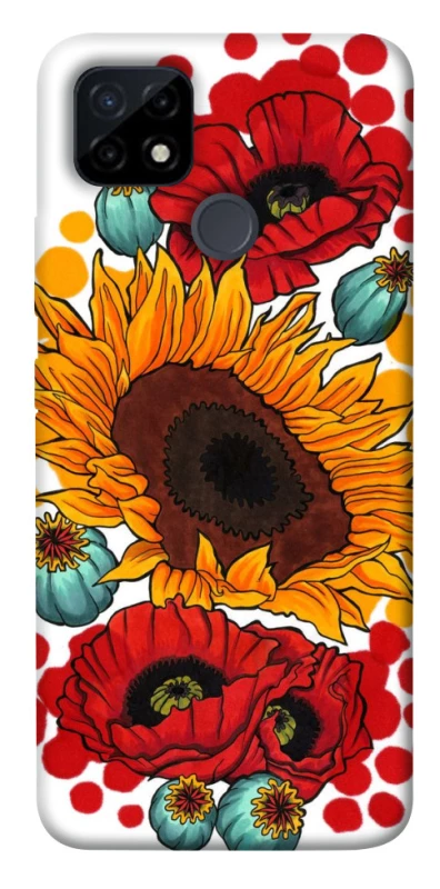 Чохол на Realme C25Y Соняшники та маки фото 1 з 1