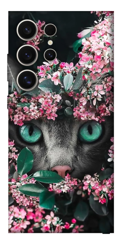 Чехол на Samsung Galaxy S25 Ultra Кот в цветах фото 1 из 1