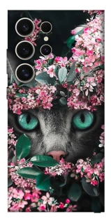 Чехол на Samsung Galaxy S25 Ultra Кот в цветах фото 1 из 1