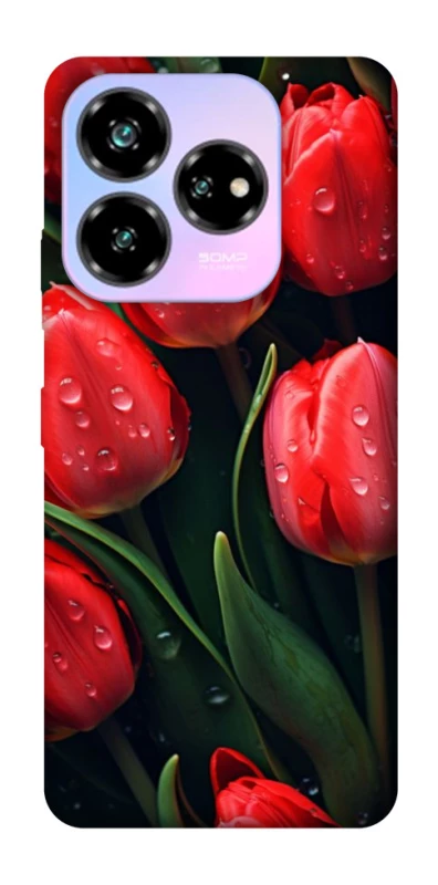 Чохол на ZTE Nubia V60 Desing Червоні тюльпани фото 1 Чохол на ZTE Nubia V60 Desing Червоні тюльпани фото 1 з 1