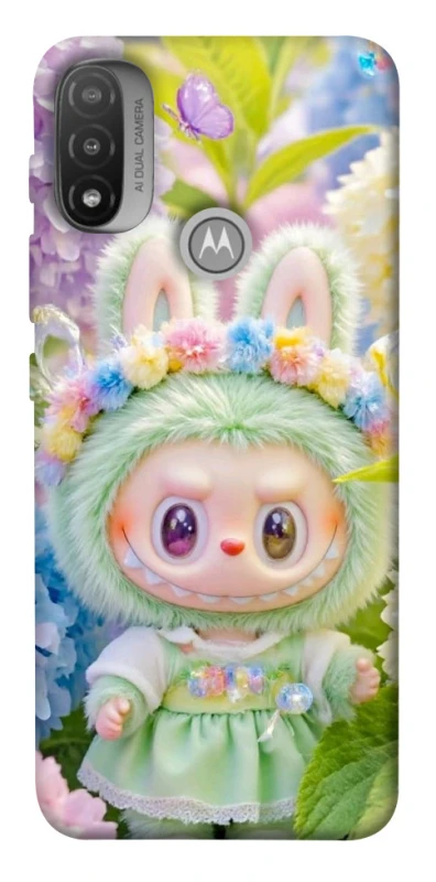 Чохол на Motorola Moto E20 Labubu & Flowers ver.2 фото 1 з 1