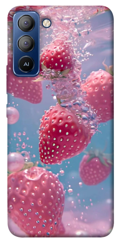 Чехол на TECNO Pop 5 LTE Клубника в воде фото 1 из 1