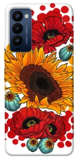 Чохол на TECNO Camon 18 Соняшники та маки фото 1 з 1