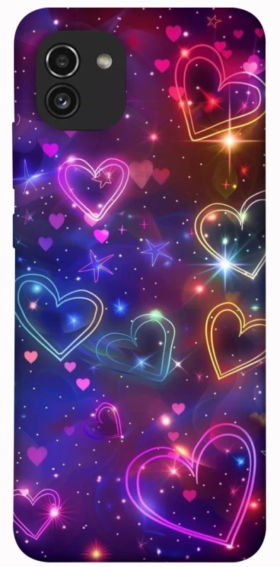 Чохол на Samsung Galaxy A03 Drawn hearts фото 1 з 1