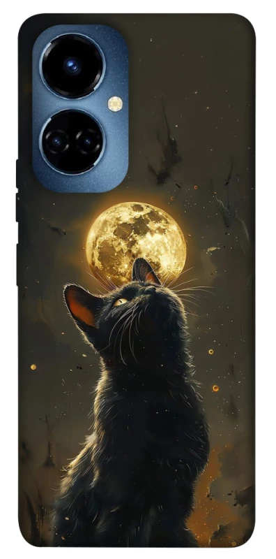 Чохол на TECNO Camon 19 Pro Кіт під місяцем v2 фото 1 з 1