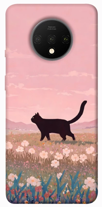 Чехол на OnePlus 7T cat on a field фото 1 из 1